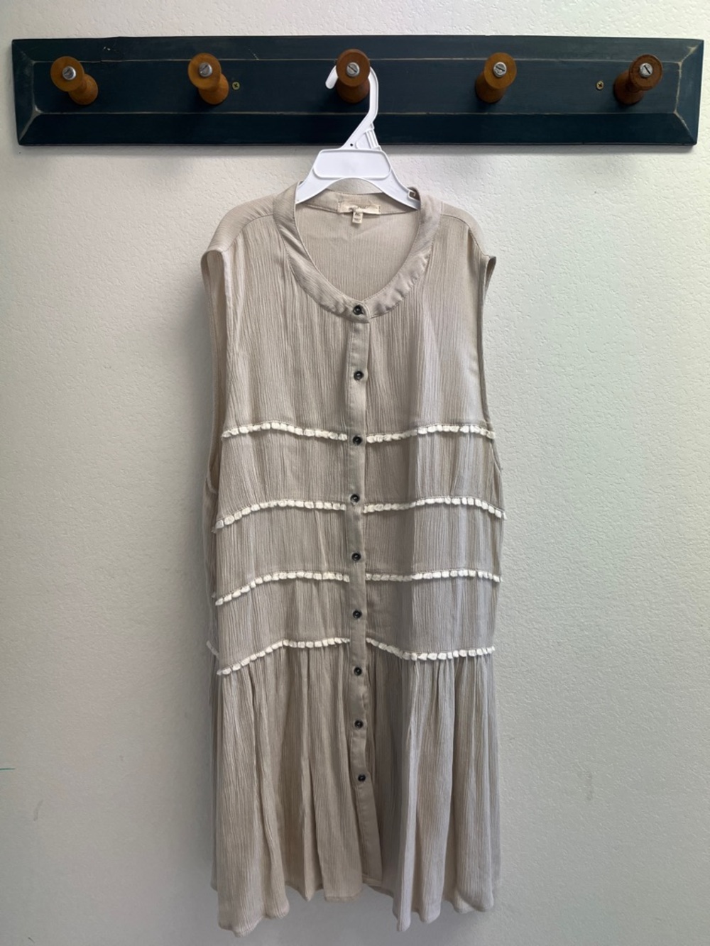 Mystree Light Beige Textured Sleeveless Top